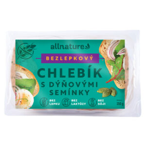 ALLNATURE Bezlepkový chlebík s dýňovými semínky 350 g