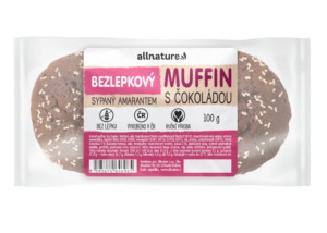 ALLNATURE Bezlepkový Muffin s čokoládou sypaný amaranthem čerstvý 100 g