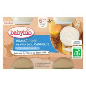 BABYBIO Brassé hruška skořice 2 x 130 g