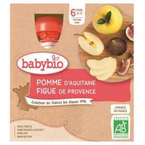 BABYBIO Jablko a fík od 6.měsíců 4x 90 g