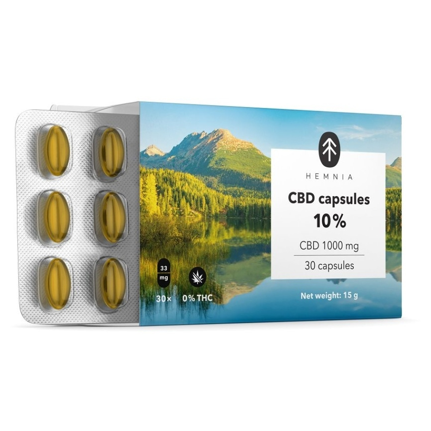 HEMNIA CBD 10% CBD 1000 mg 30 kapslí