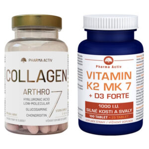 PHARMA ACTIV Collagen arthro 90 tablet + Vitamin K2 MK7 + D3 forte 1000 I.U. 125 tablet