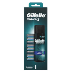 GILLETTE Mach3 Náhradní hlavice 8 ks + Mach3 Comfort Gel na hoelní 200 ml