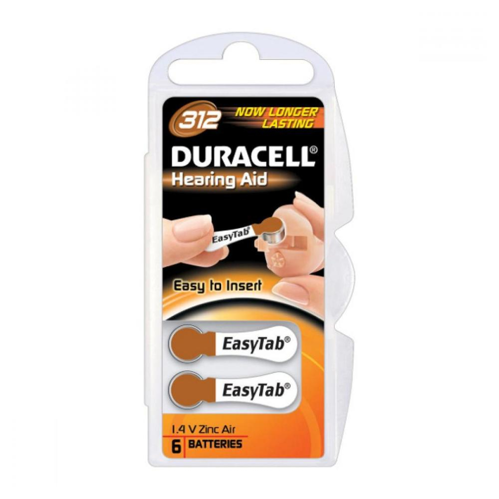 Baterie do naslouchadel Duracell DA312 Easy Tab 6 kusů