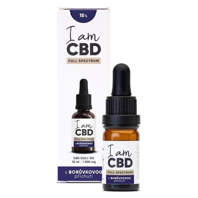 I AM CBD Full Spectrum CBD olej 15% s borůvkovou příchutí 10 ml