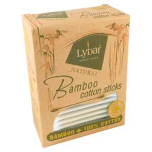 LYBAR Natural bamboo vatové tyčinky krabička 200 kusů