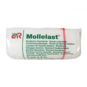 MOLLELAST Obinadlo elastické fixační 8 cm x 4m v celofánu 1ks