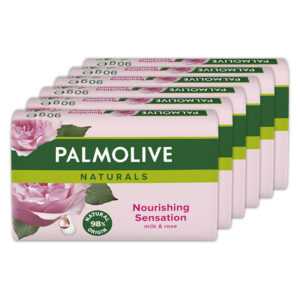 PALMOLIVE Naturals Tuhé mýdlo Milk & Rose 6x 90 g