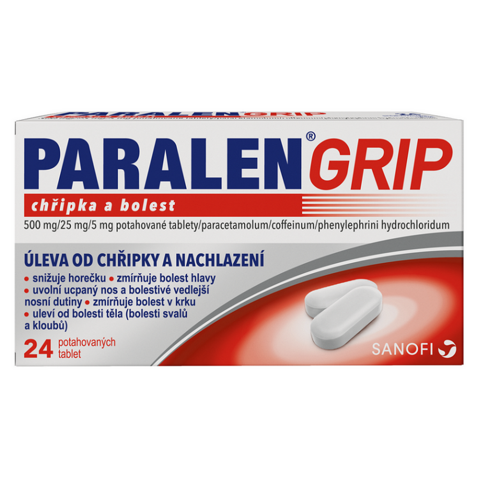 PARALEN GRIP Chřipka a bolest 500 mg 24 potahovaných tablet