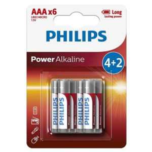 PHILIPS LR03P6BP/10 mikrotužkové baterie 6 kusů