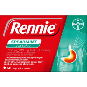 RENNIE Spearmint bez cukru  60 žvýkacích tablet