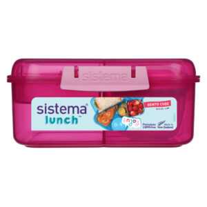 SISTEMA Lunch Krabička 3 komory + 2 tácky + kelímek růžová 1